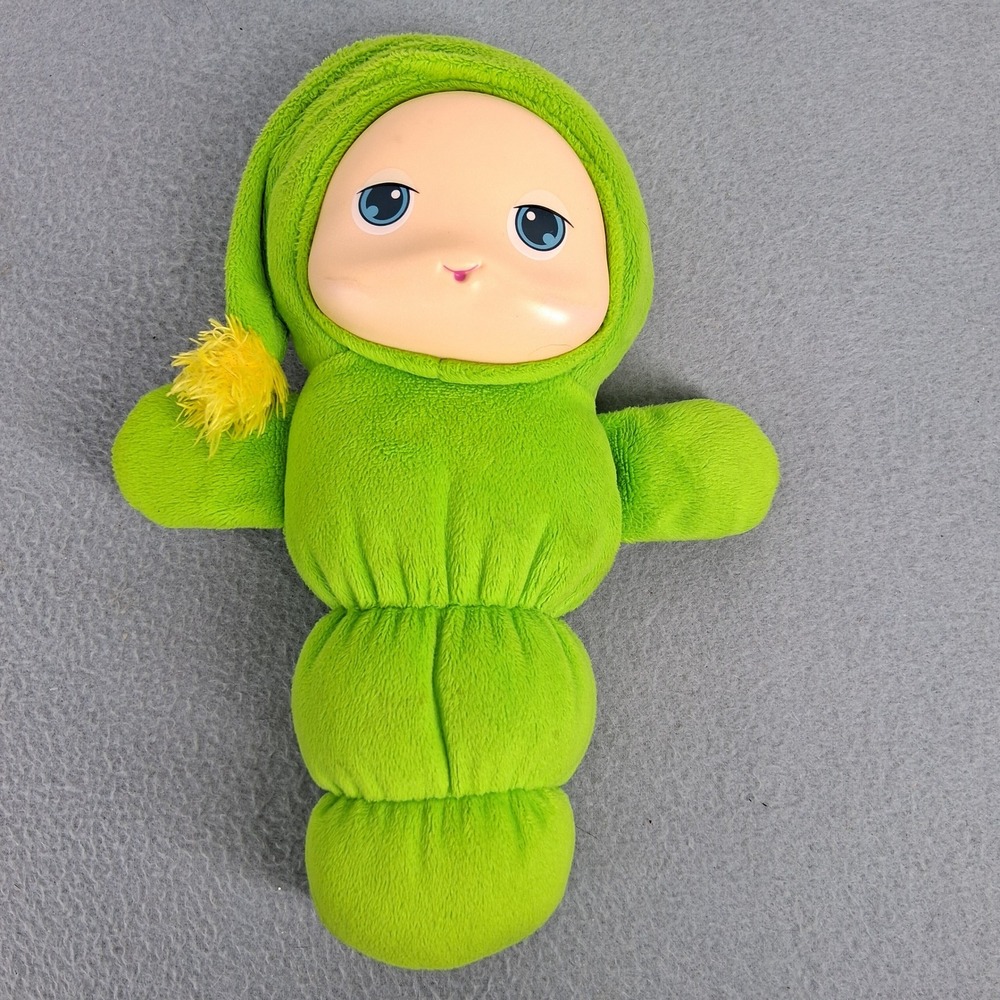 Playskool Glo Worm Plush Lullaby Toy Green 10 inch Hasbro 2009